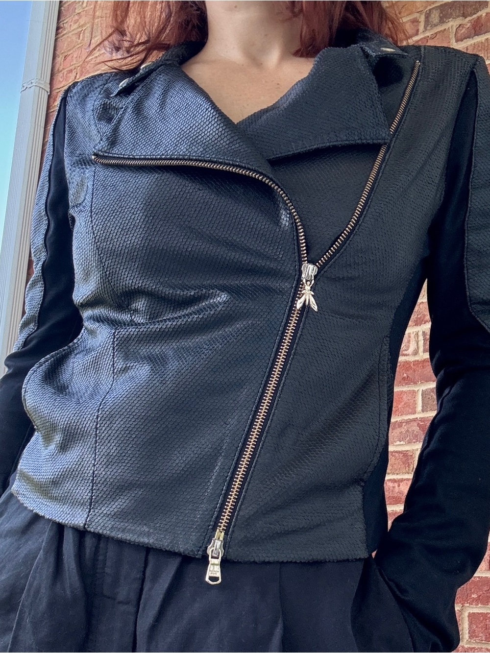 PATRIZIA PEPE Italian Leather Biker Jacket – IT 40